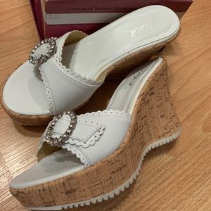 COPY - White Slip-on Wedge Sandal